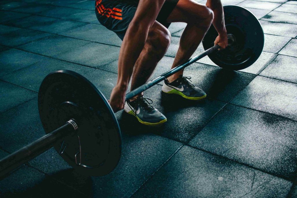 lifting weights at gym